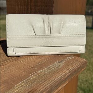 Coach Cream Leather Clutch Wallet